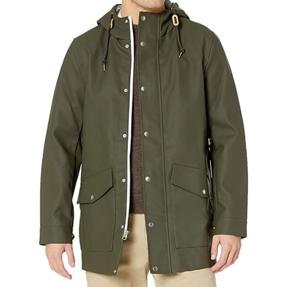 Levi hooded rain parka jacket with mesh lining